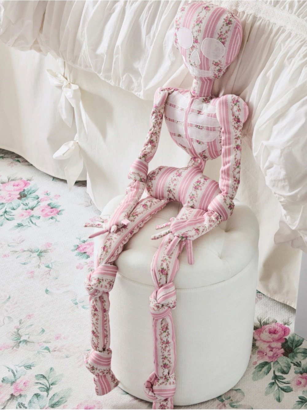PB Teen LoveShackFancy Skeleton
Pillow Pink Floral Halloween New
Sealed 43"